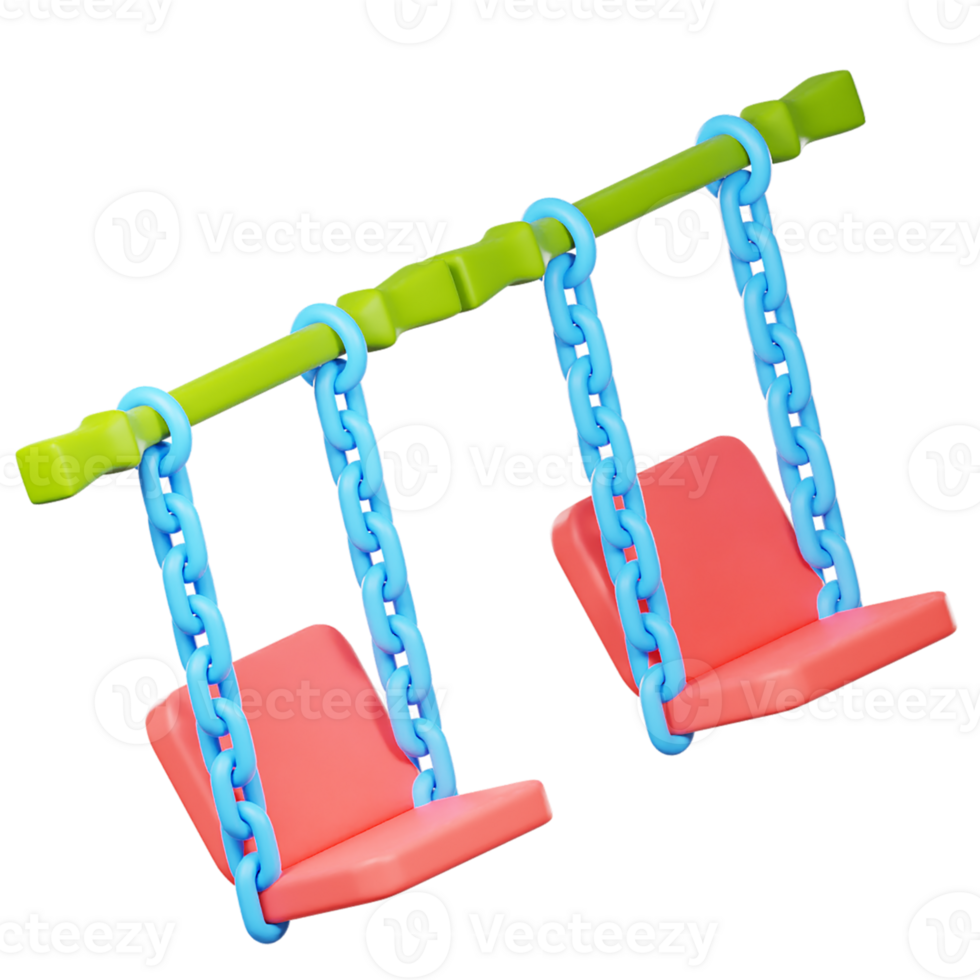 3D Colorful Playground Swings For Kids png