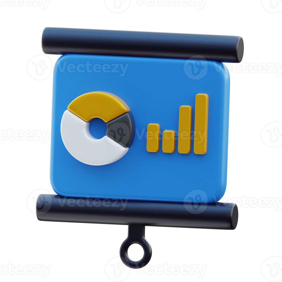 3D Business Data Analysis Presentation Icon png