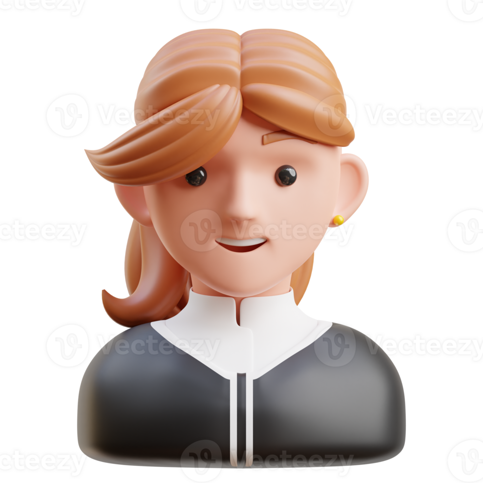 3D Cartoon Scottish Girl With Ginger Hair png