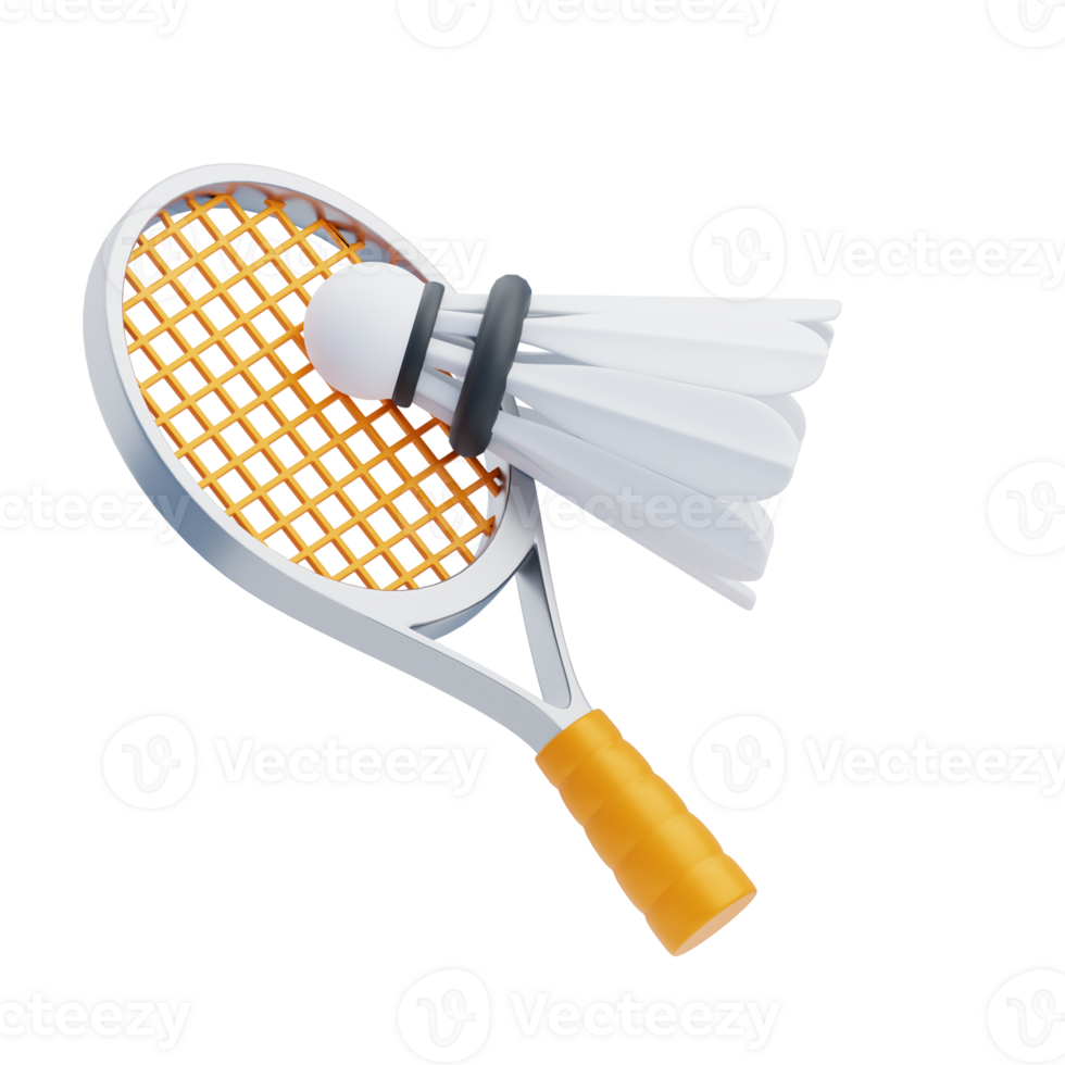 3D Badminton Racket With Shuttlecock Icon png