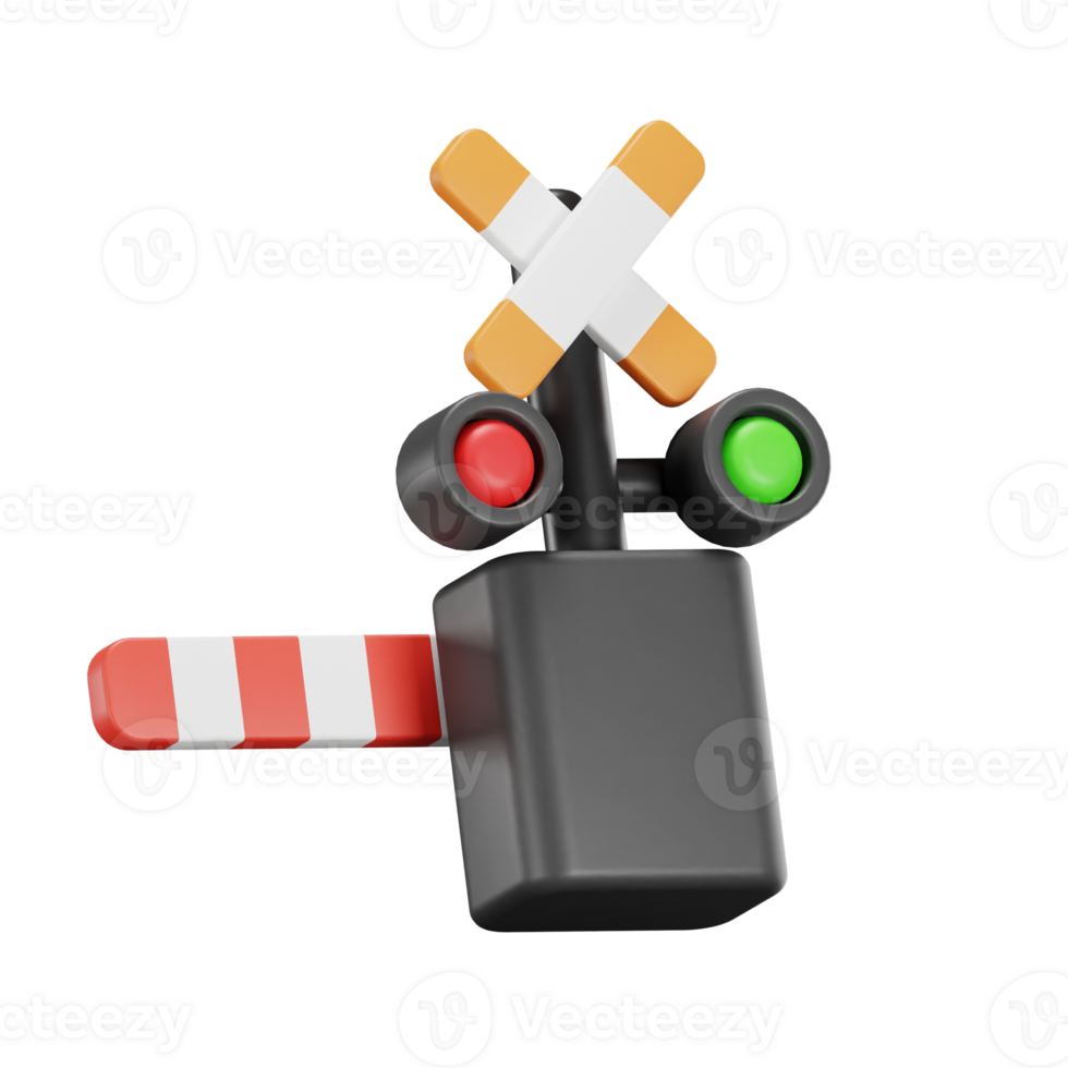 3D Train Stop Barrier With Lights png