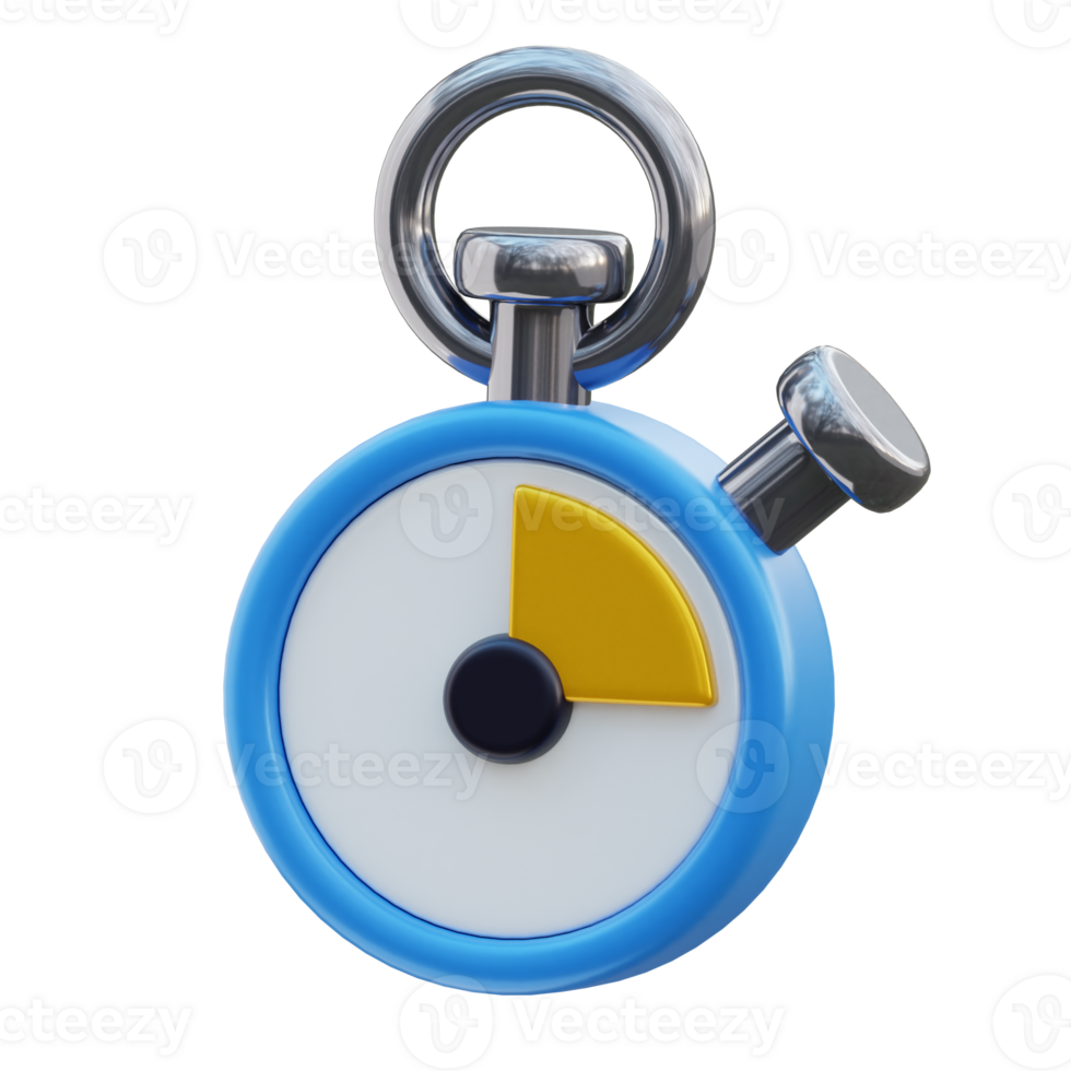 3D Stopwatch Icon for Time Management png