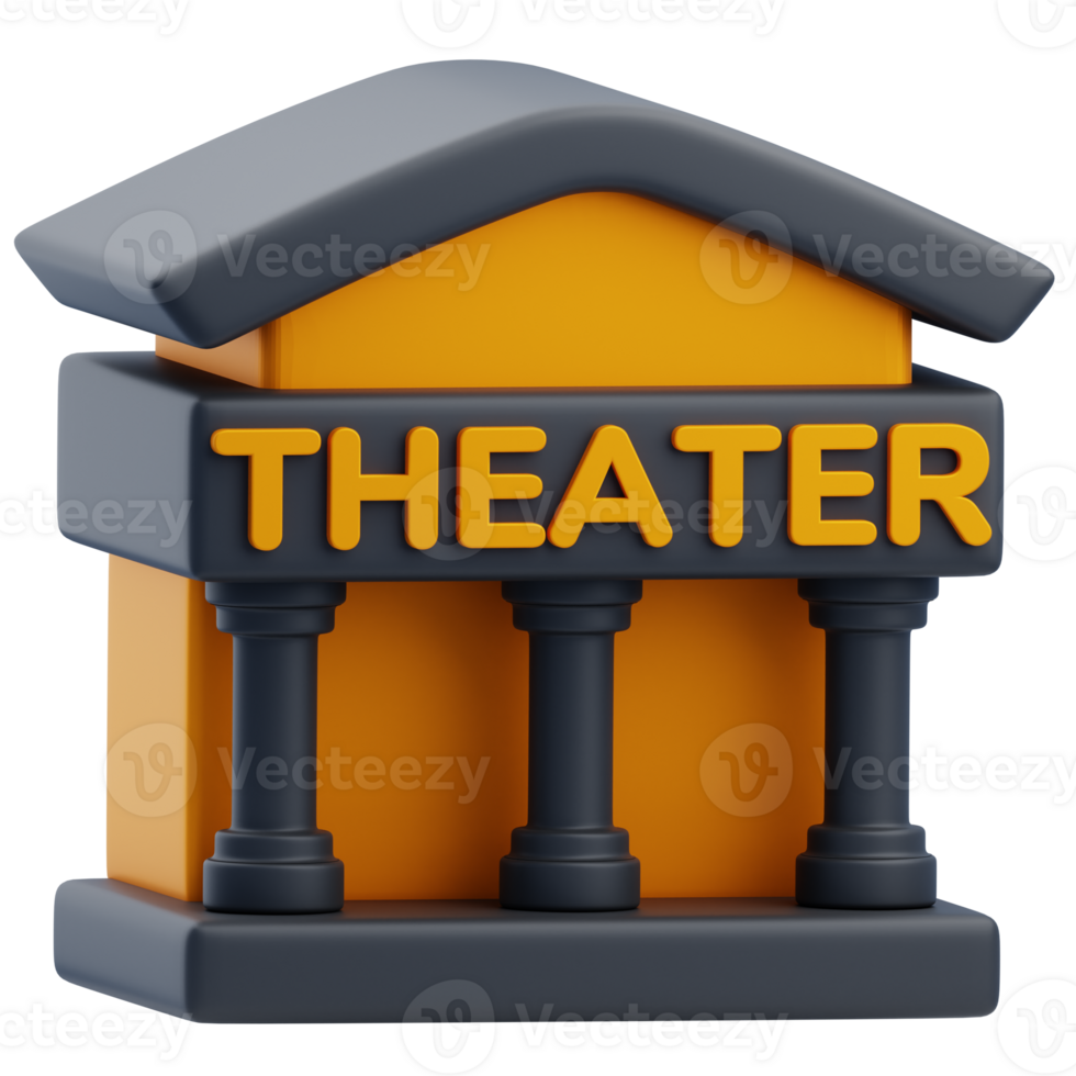 3D Theater Icon for Entertainment Usage png