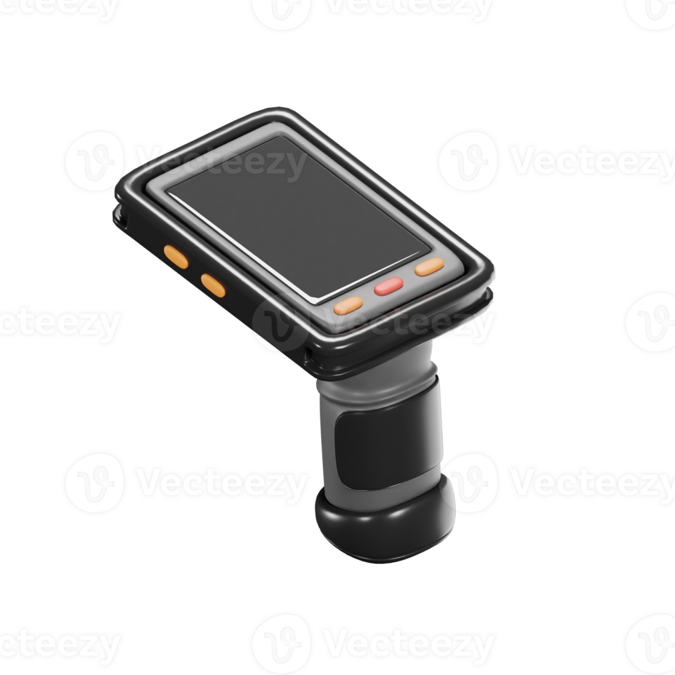 3D Train Ticket Barcode Scanner Device png