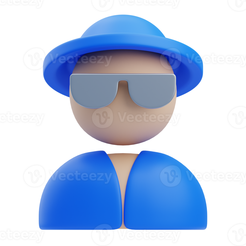 3D Tourist Character With Sunglasses png