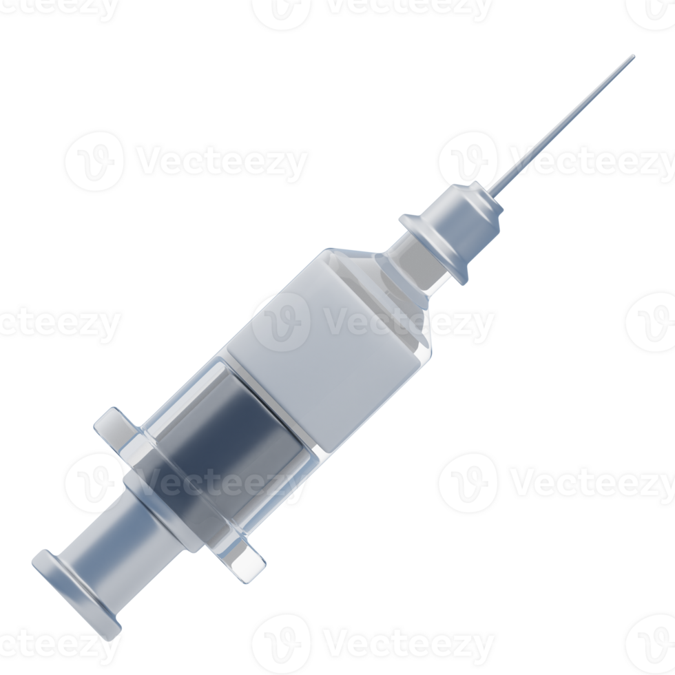3D Vaccine Syringe for Healthcare Visualization png