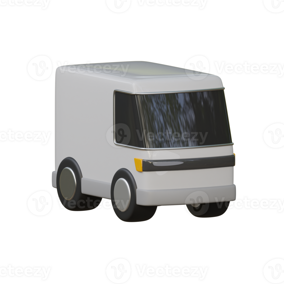 3D Modern Delivery Van Illustration png