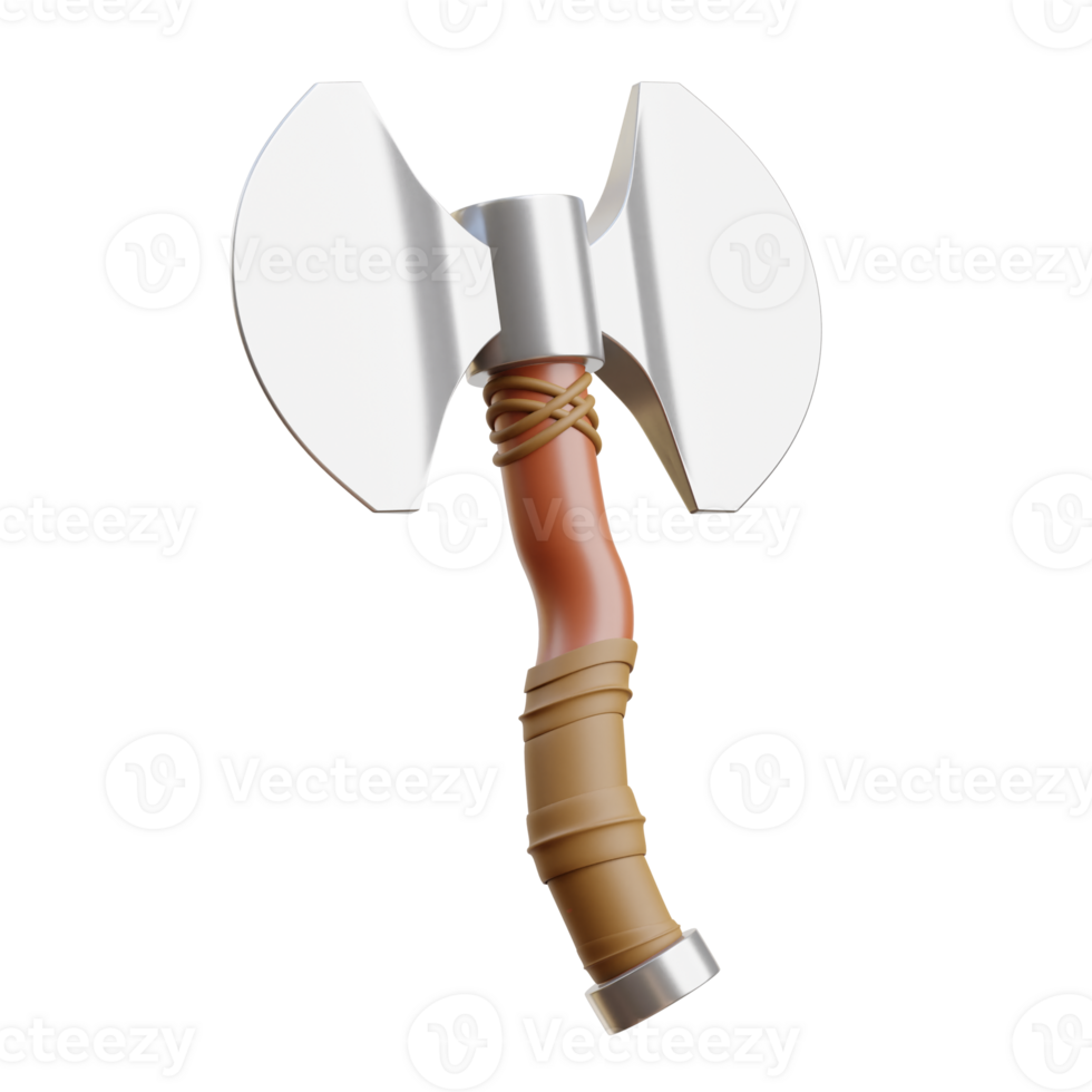 3D Viking Battle Axe Medieval Illustration png