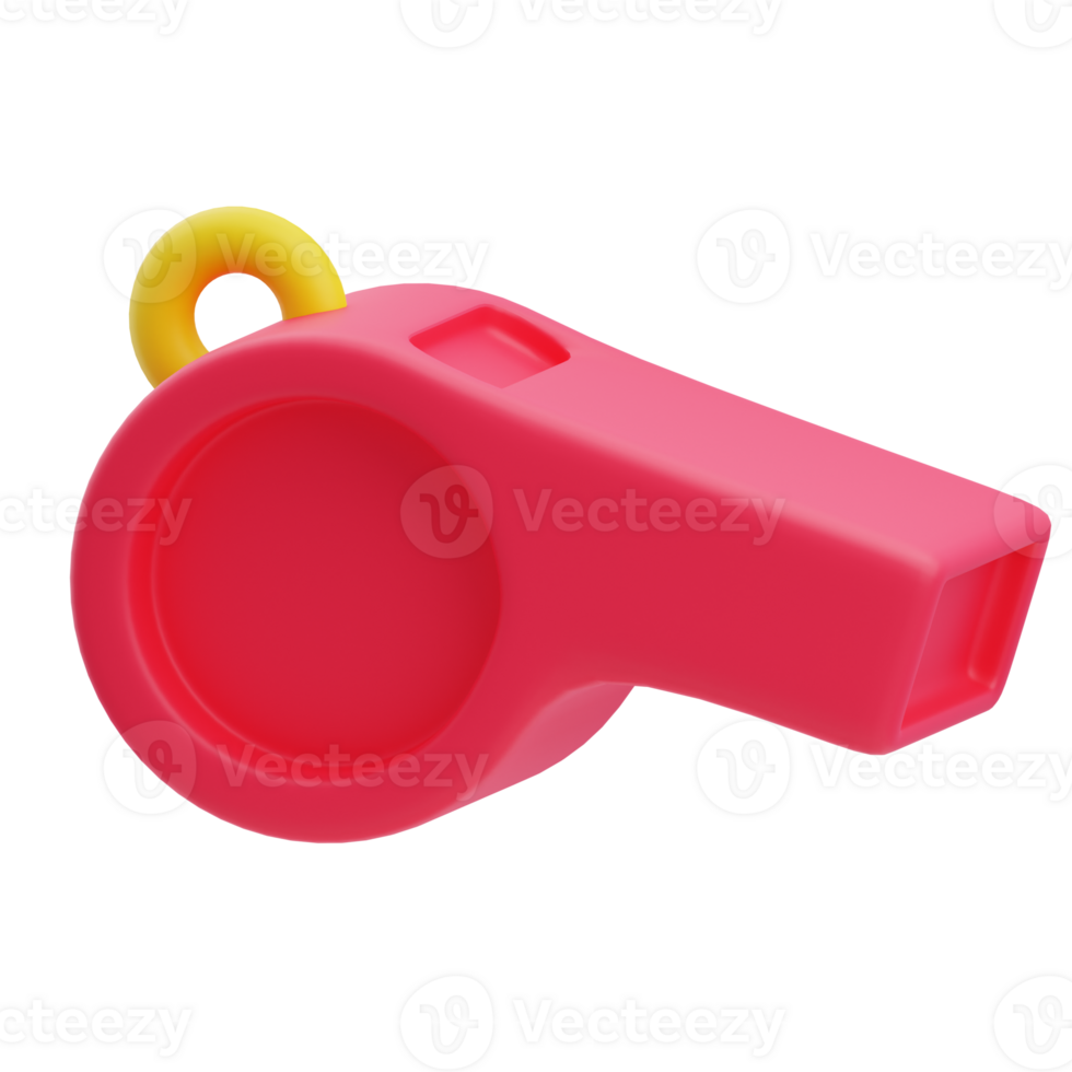 Football Referee Whistle 3D Render Icon png