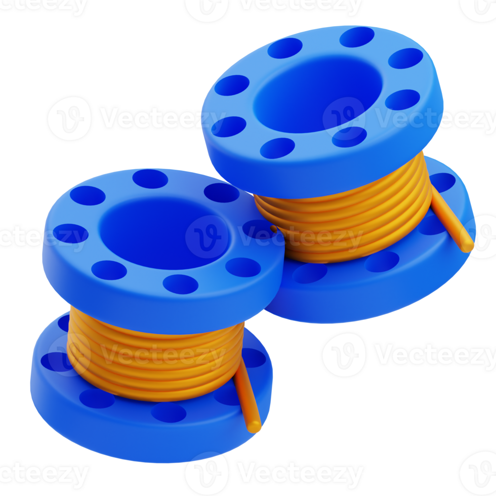 3D Sewing Bobbins With Thread Graphics png
