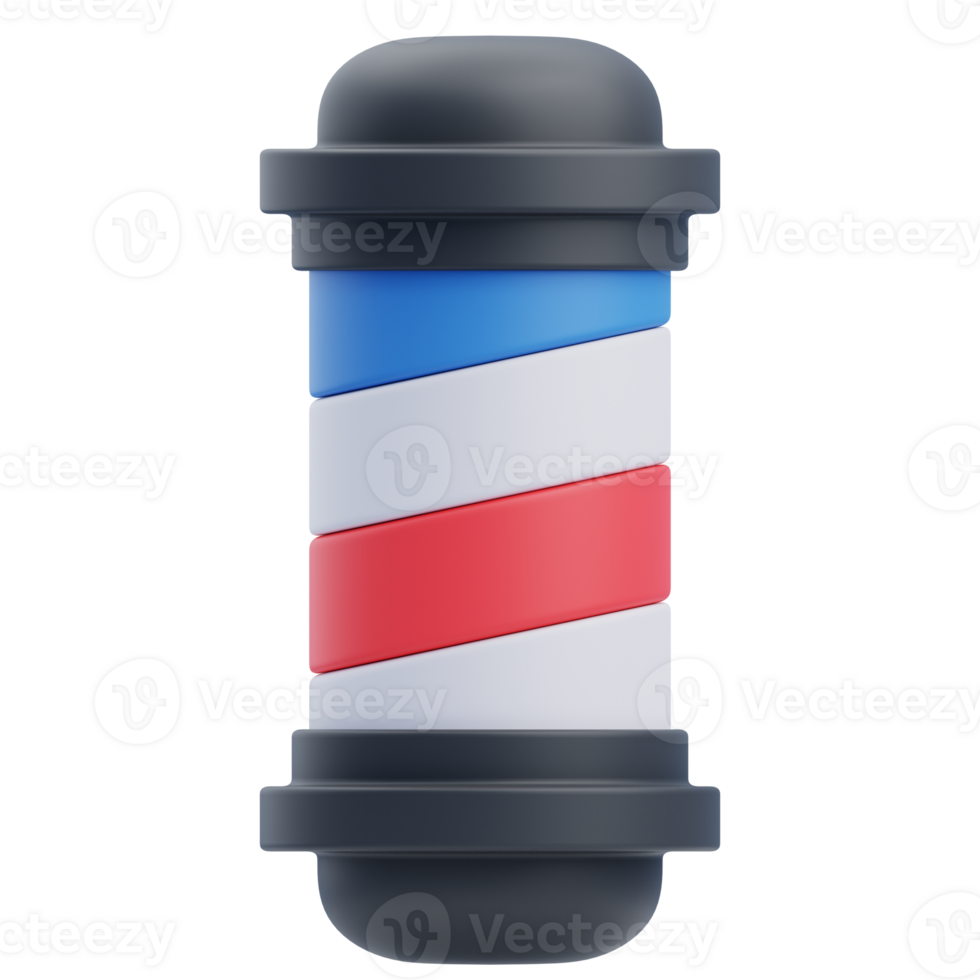 3D Classic Barber Pole Icon Illustration png