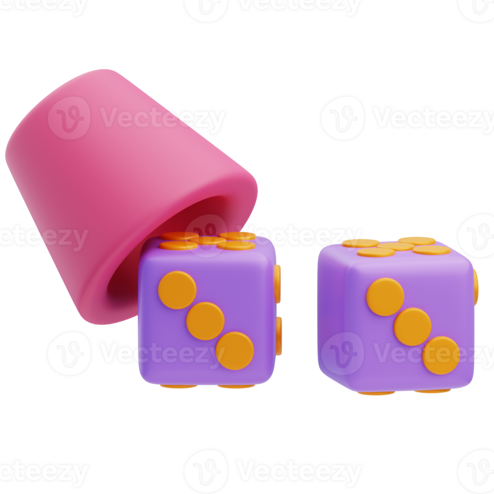 3D Carnival Dice Trick Game With Cup png