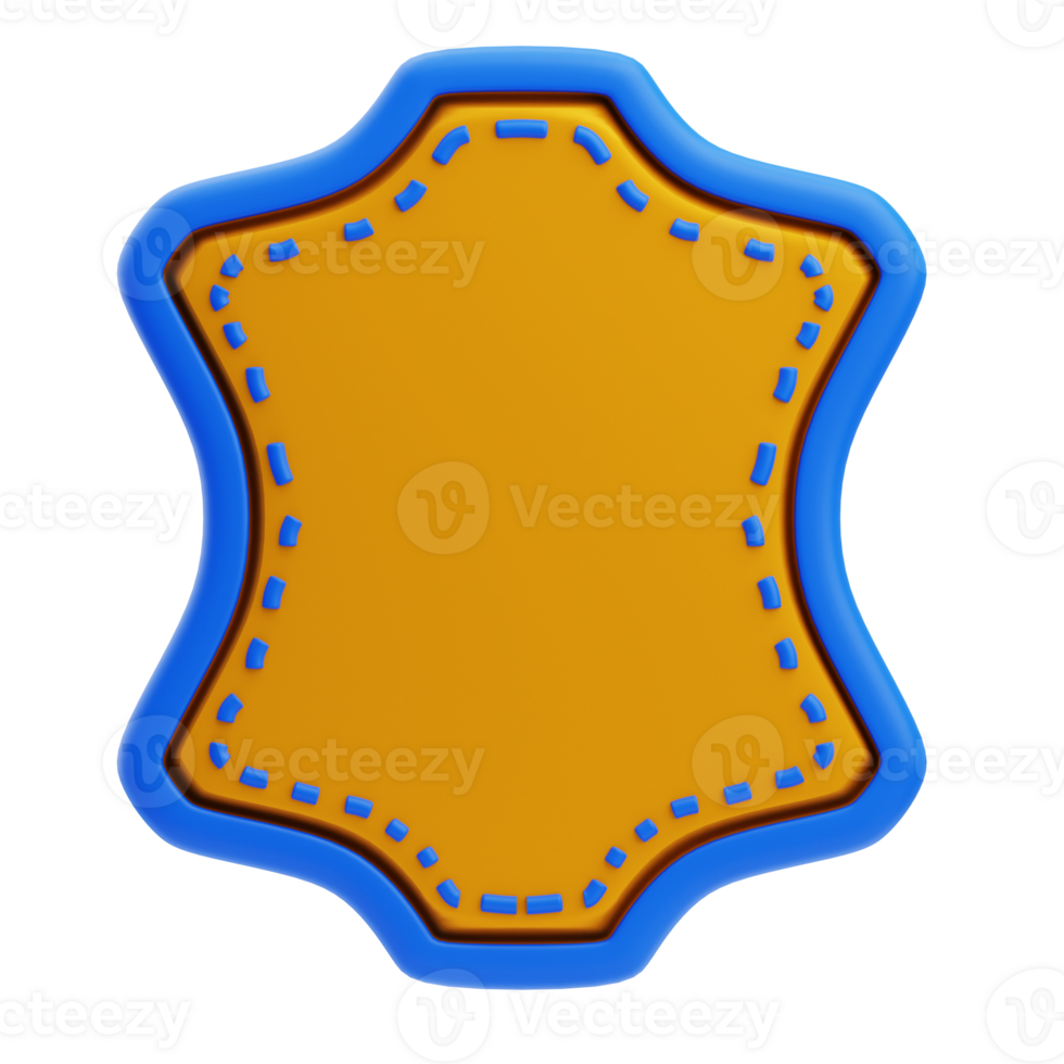 3D Leather Patch Sewing Design Icon png