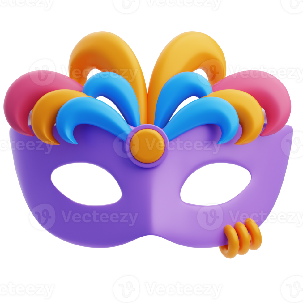 3D Carnival Colorful Party Mask Design png