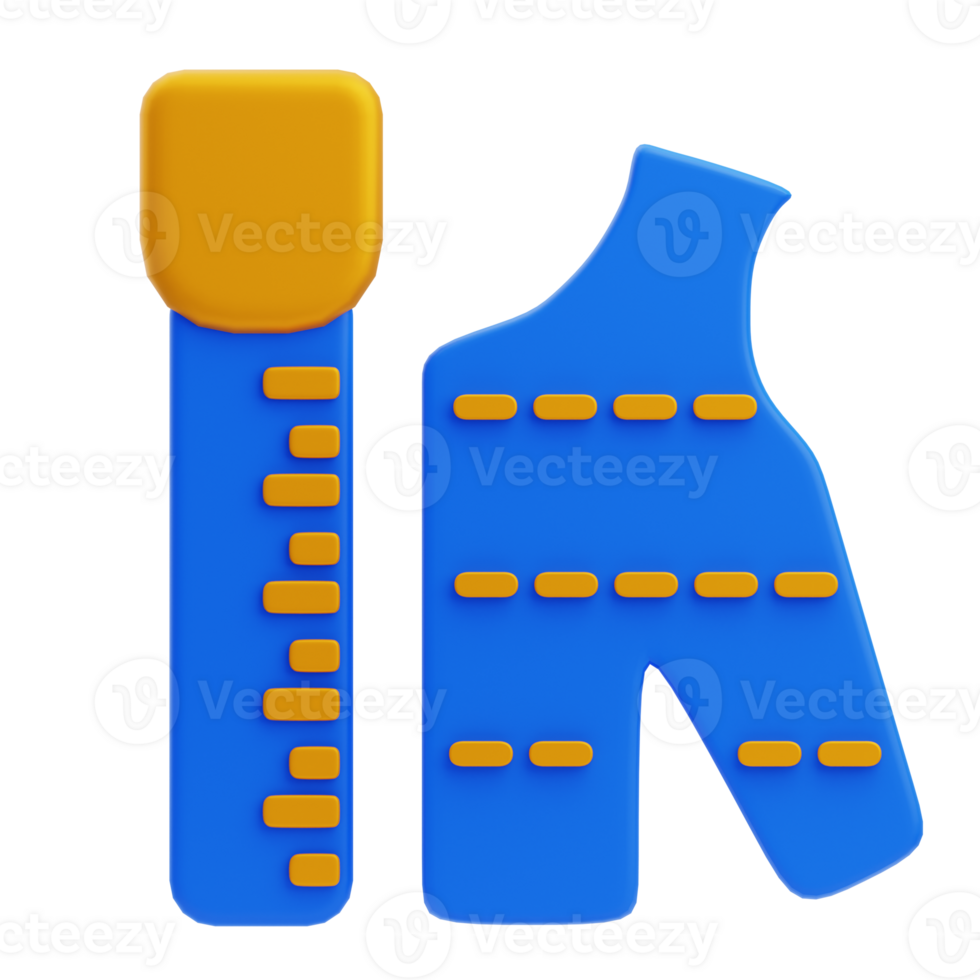 3D Sewing Pattern And Measuring Tape Icon png