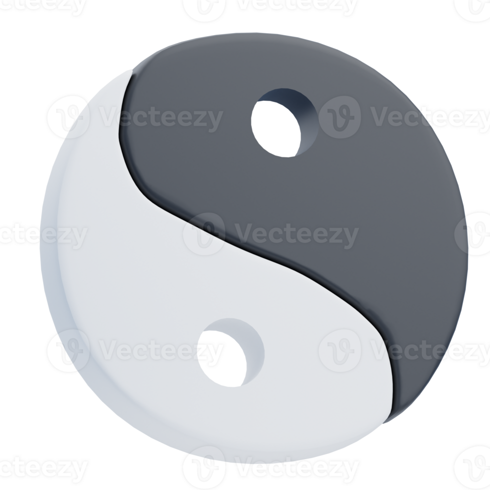 3D Yin Yang Martial Arts Symbol png