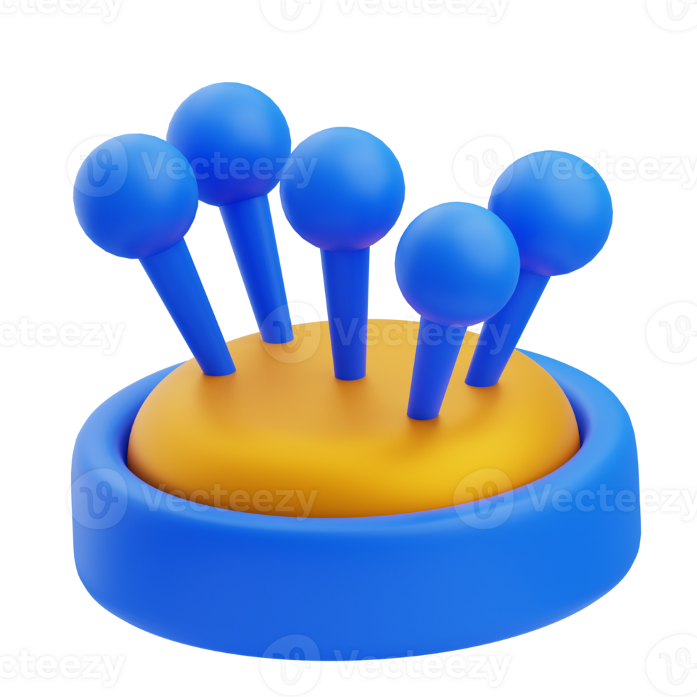3D Colorful Pin Cushion for Sewing png