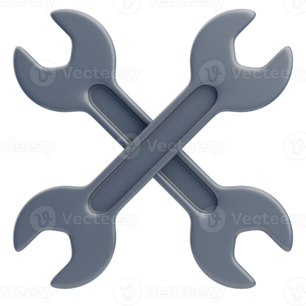 3D Crossed Wrenches Car Garage Symbol png