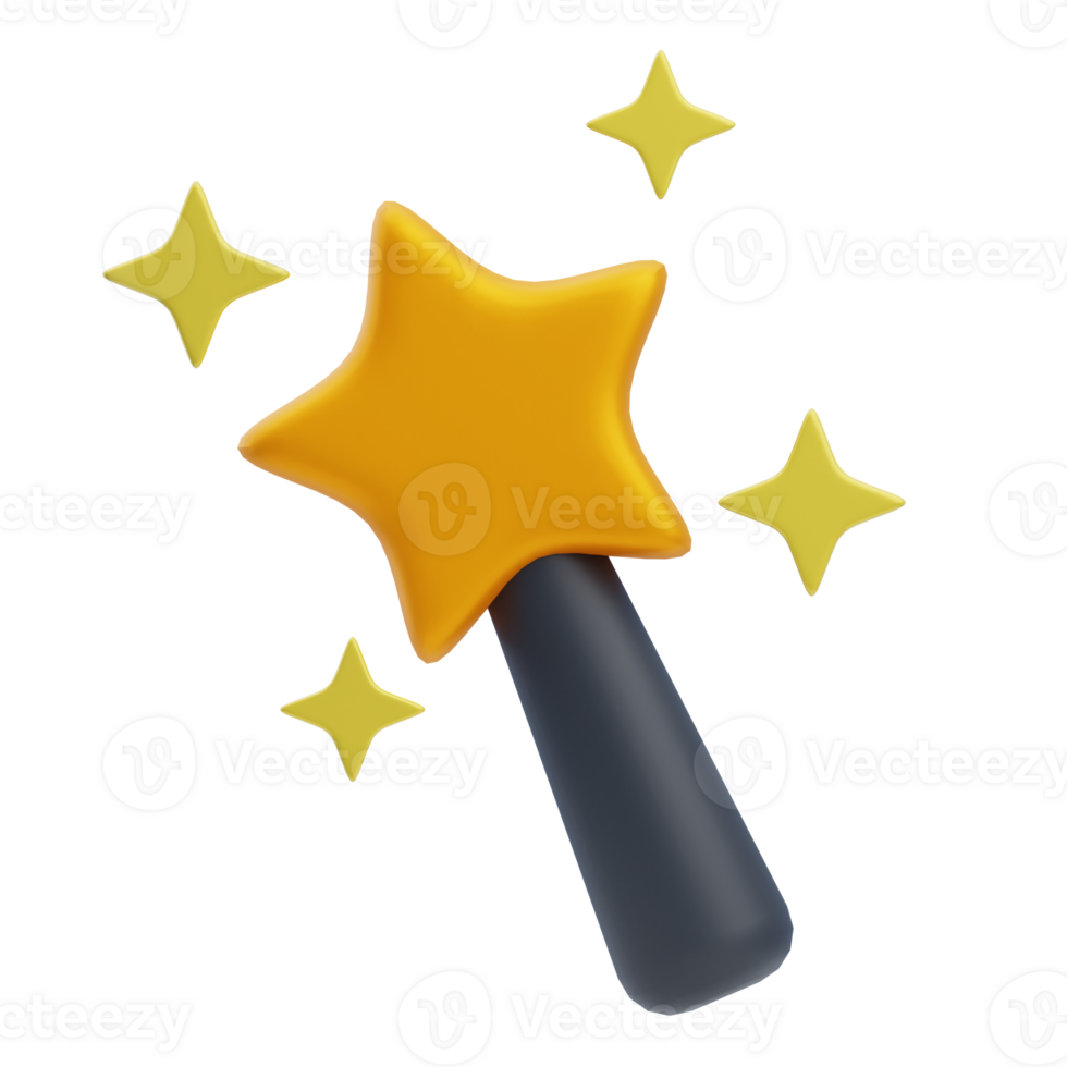 3D Magic Star Wand Carnival Prop png
