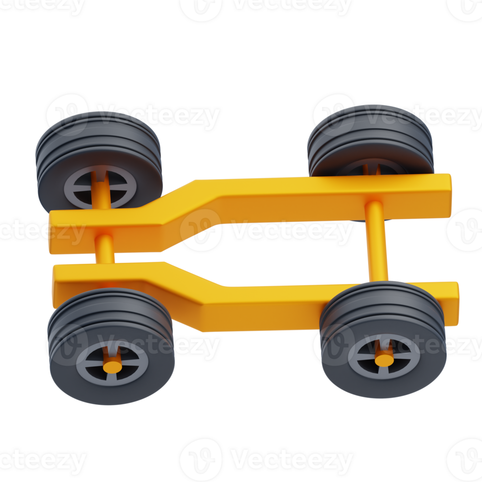 3D Car Chassis Model for Garage Workshop png