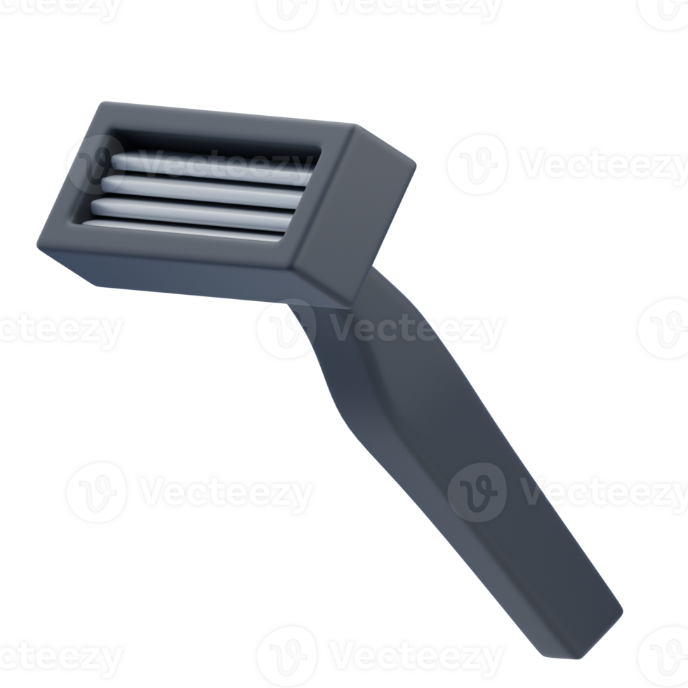 3D Modern Barbershop Straight Razor Illustration png