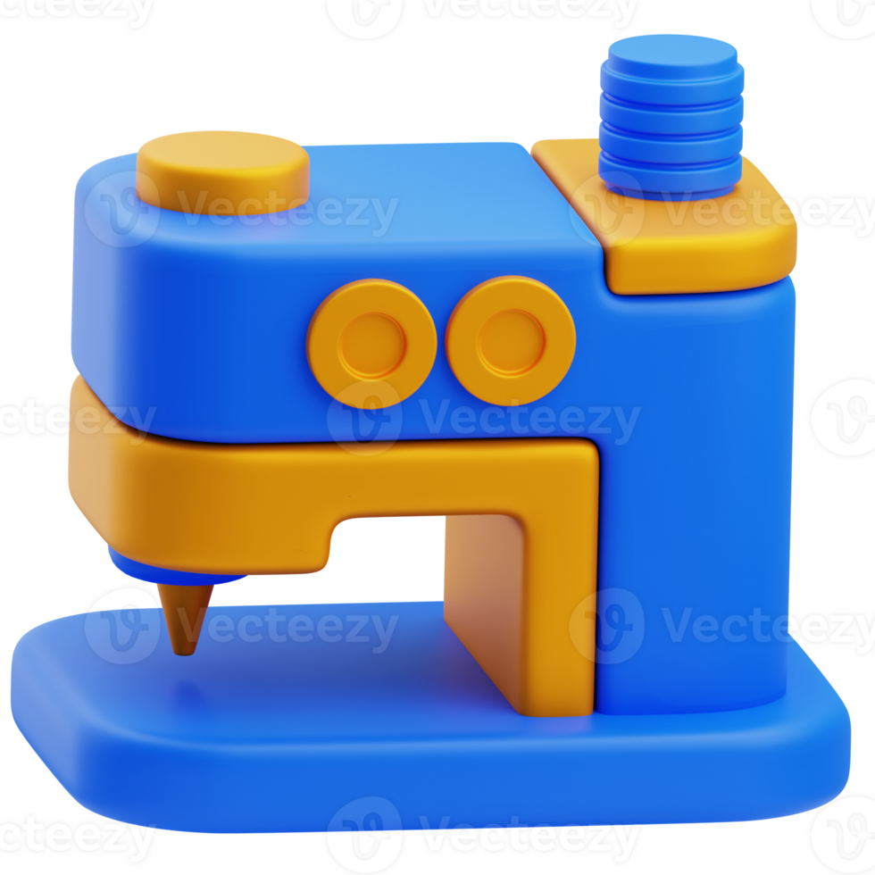 3D Colorful Sewing Machine Model png