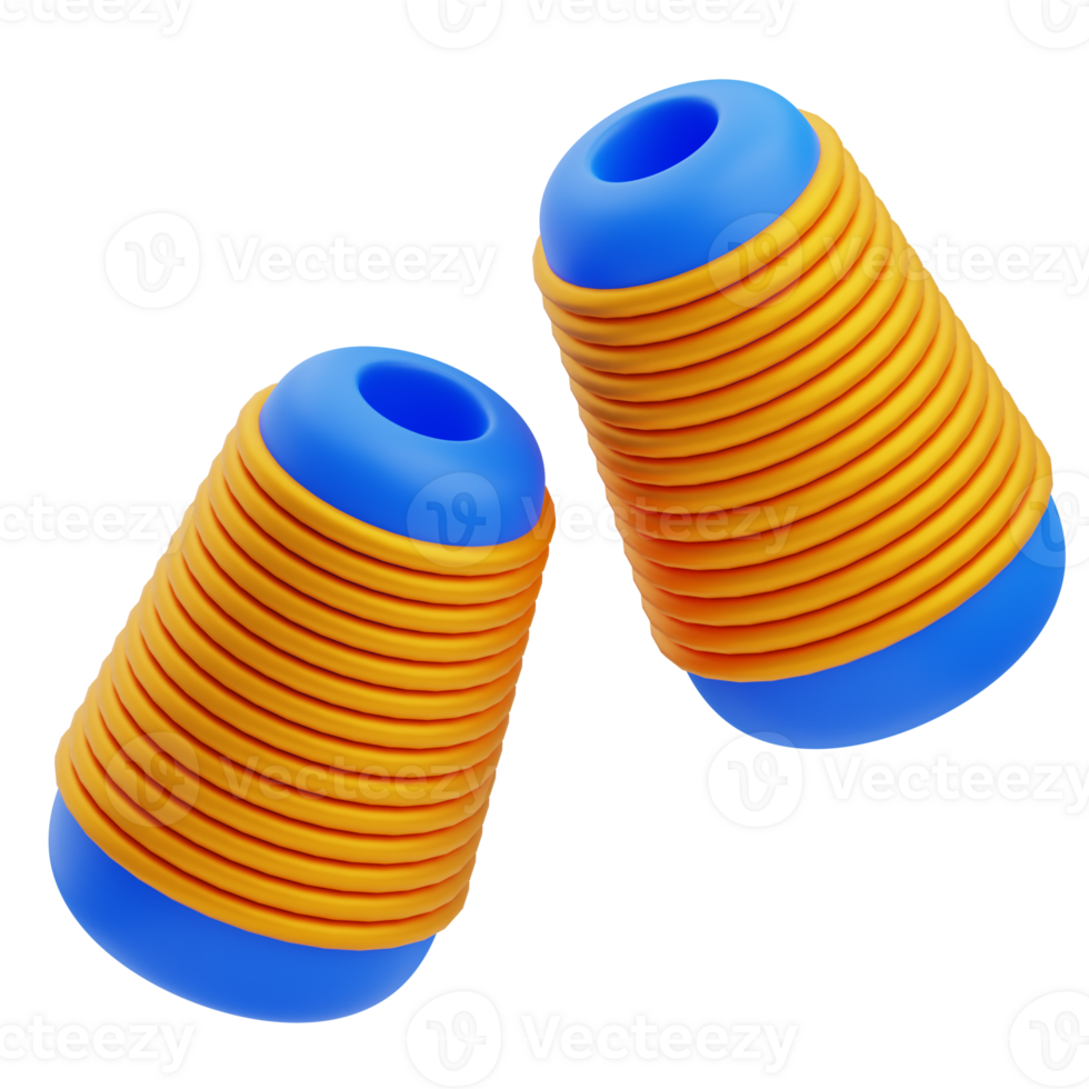 3D Colorful Sewing Thread Spools Illustration png