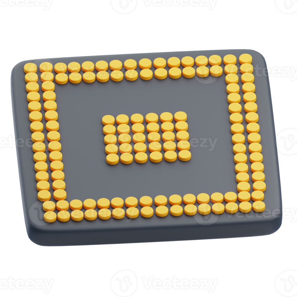 3D Microchip Ball Grid Array Component 51797503 PNG