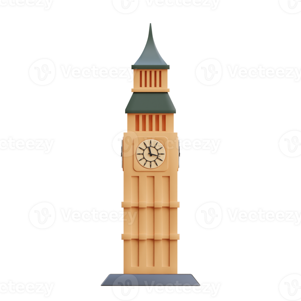 3D Classic Clock Tower Of London Icon png