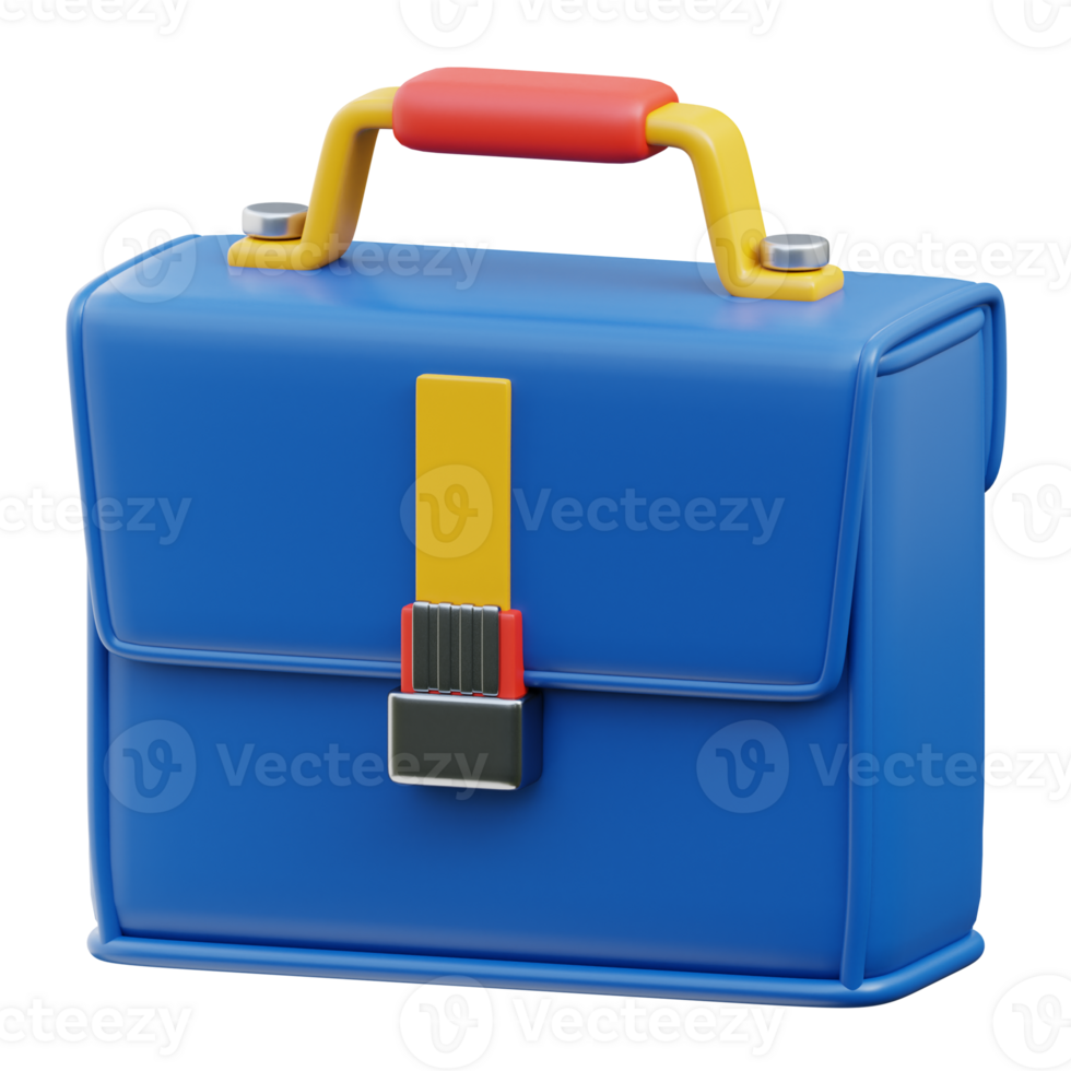 3D Blue Business Briefcase Icon png