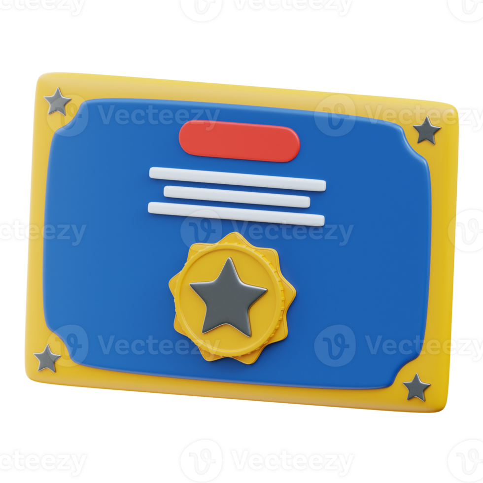 3D Business Achievement Reward Certificate png
