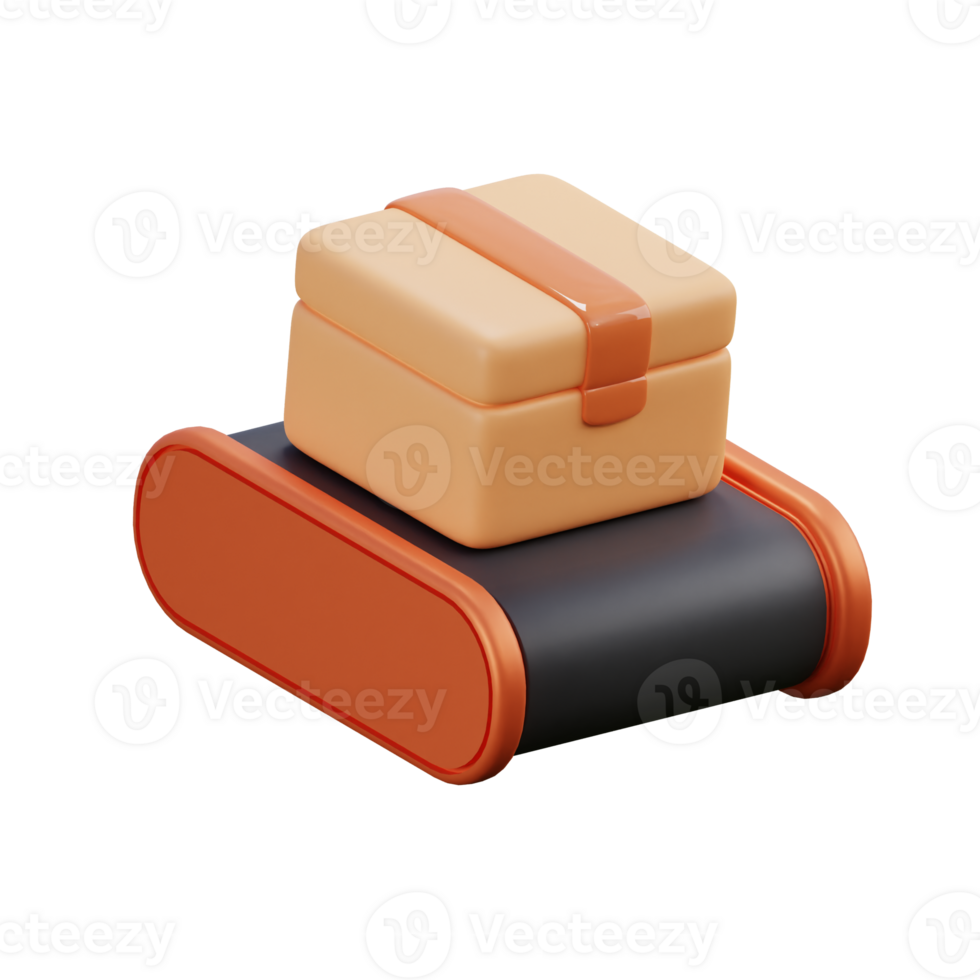 3D Package On Conveyor Belt png