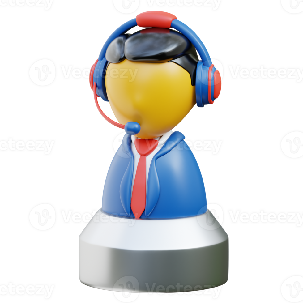 3D Customer Support Representative Icon For Business png