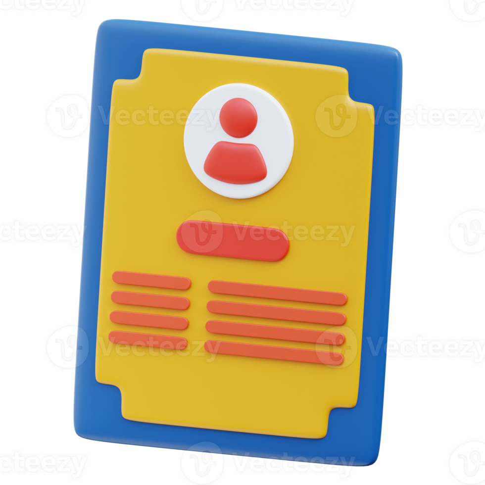 3D Colorful CV Design for Business Presentation png