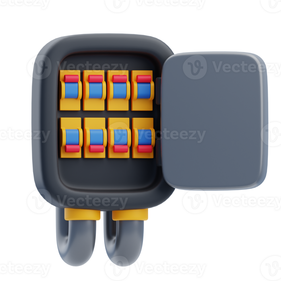 3D Electrical Circuit Breaker Fuse Box png
