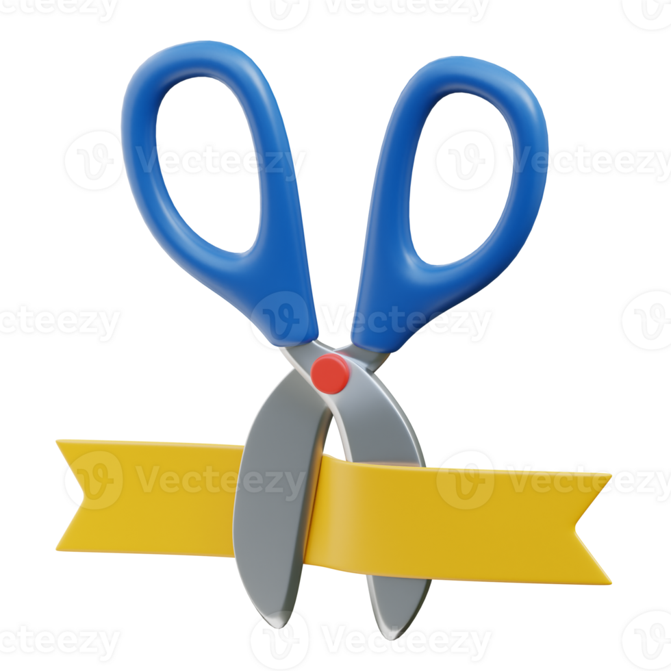 Grand Opening Ceremony 3D Scissors Cut Ribbon png