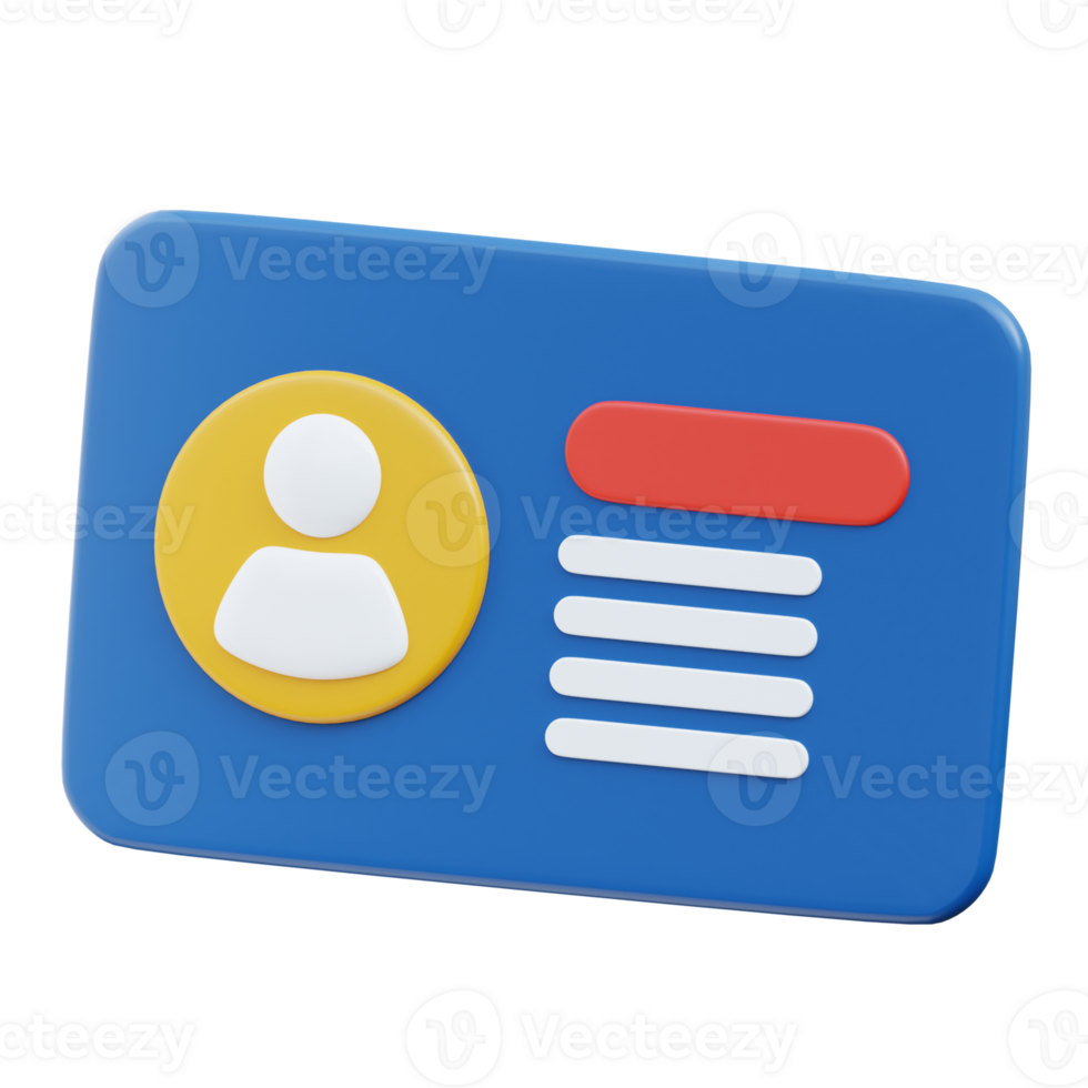 3D Business Identification Card Icon png