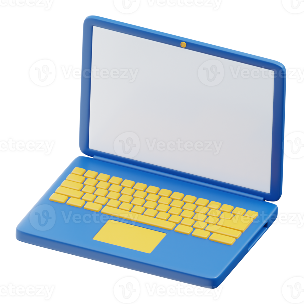 Modern 3D Laptop for Business Solutions png