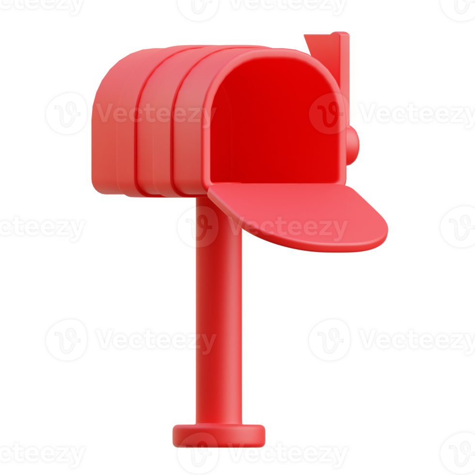 3D Red British Mailbox Model png