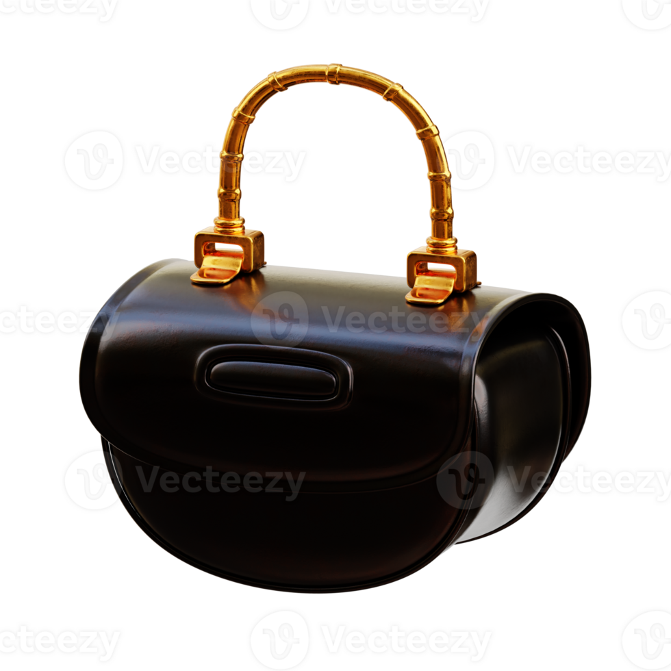 3D Elegant Parisian Leather Handbag Design png