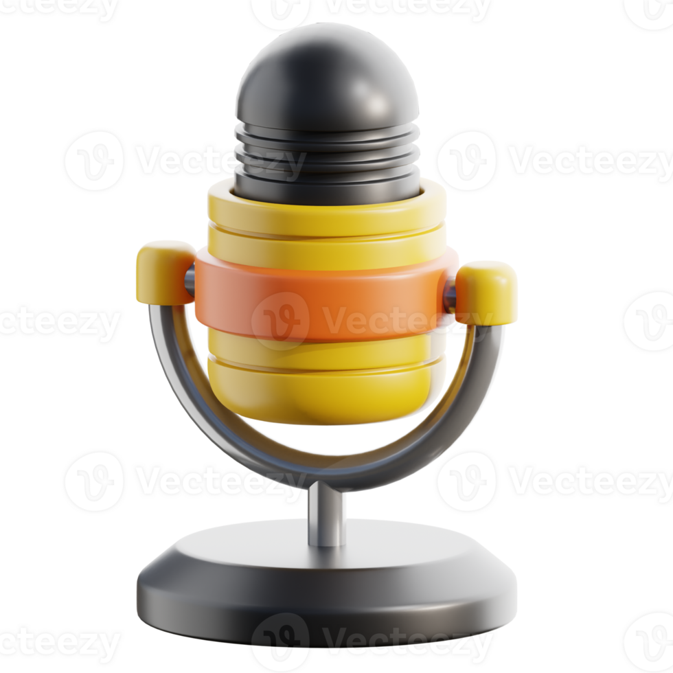 3D Retro Microphone For Photography Studio png