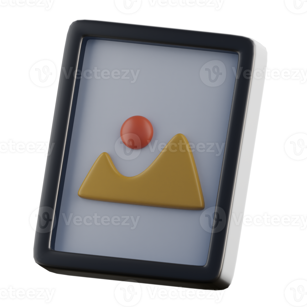 3D Digital Photo Frame Design Artwork png