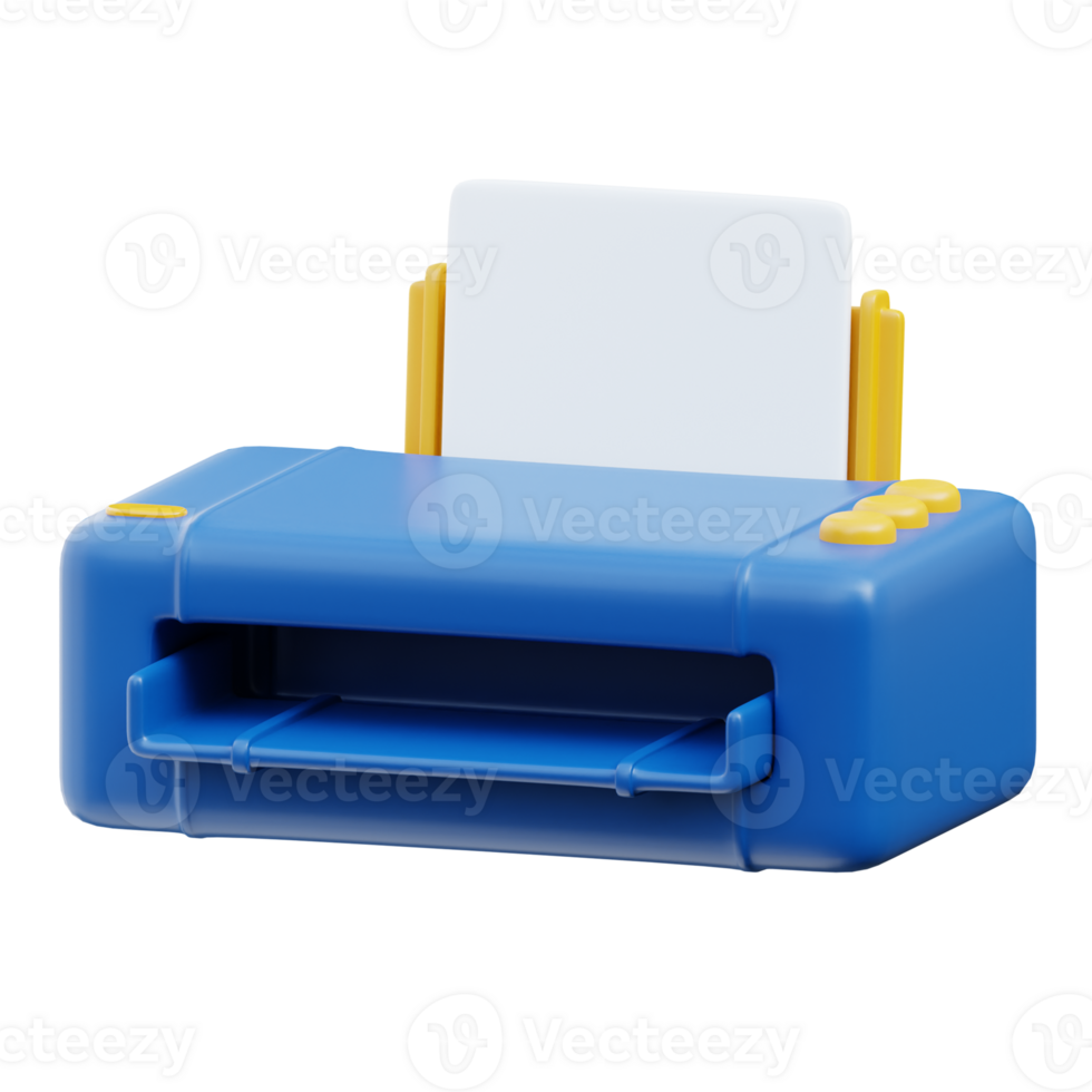 3D Modern Office Printer Illustration png