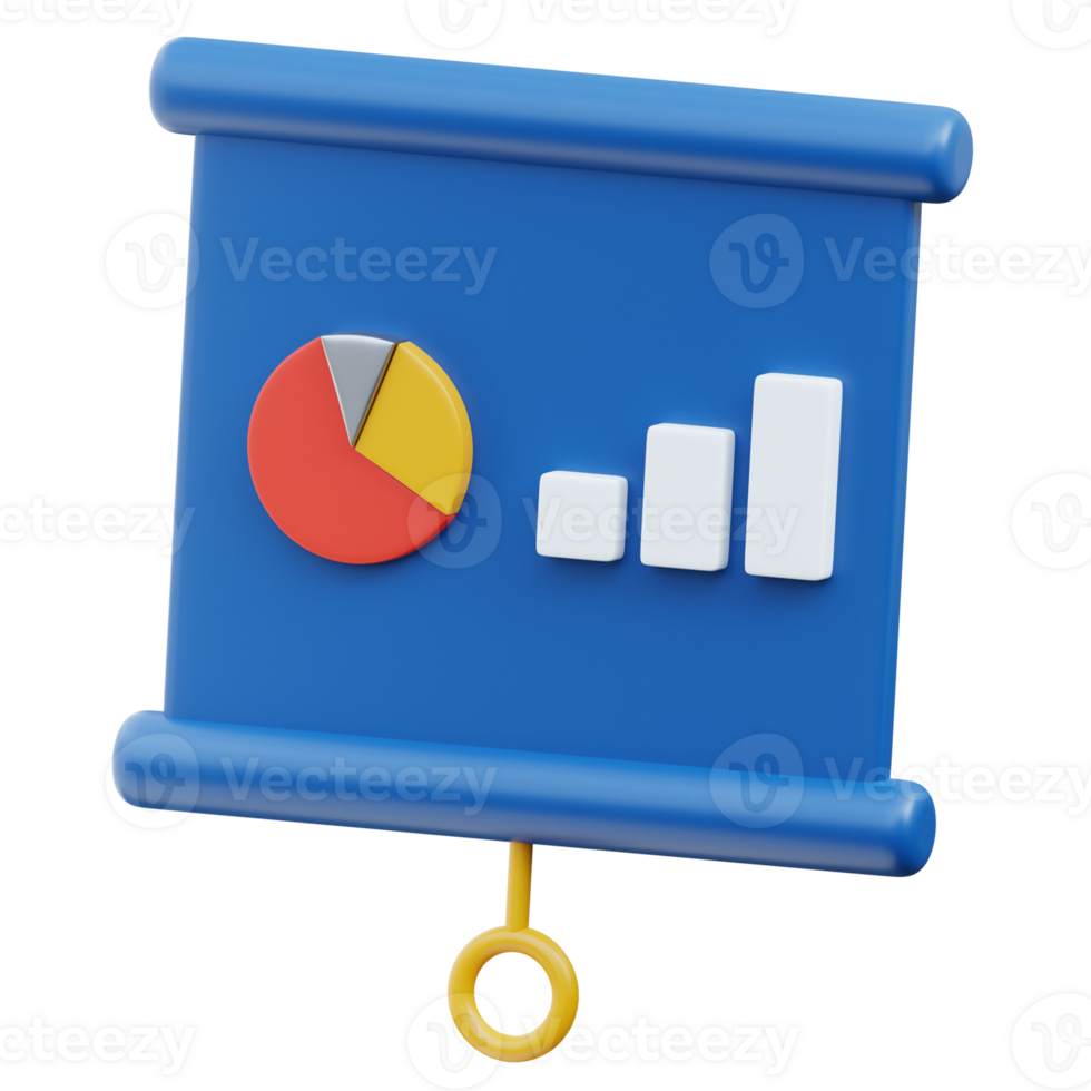 3D Business Analytics and Data Visualization Presentation png