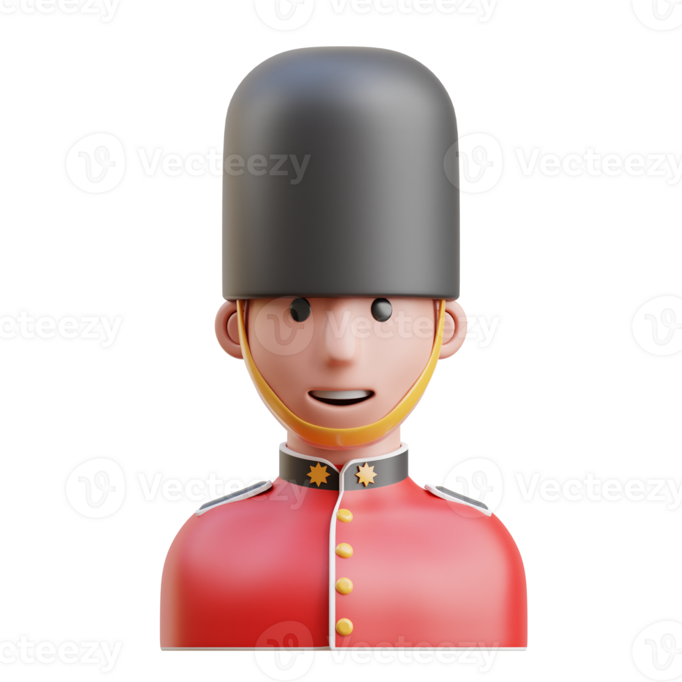 3D British Royal Guard Illustration png