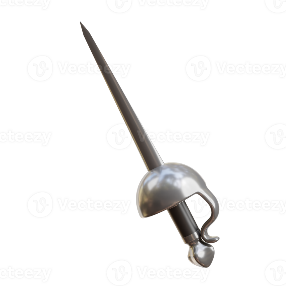 French 3D Rapier Sword Historical Weapon Model png