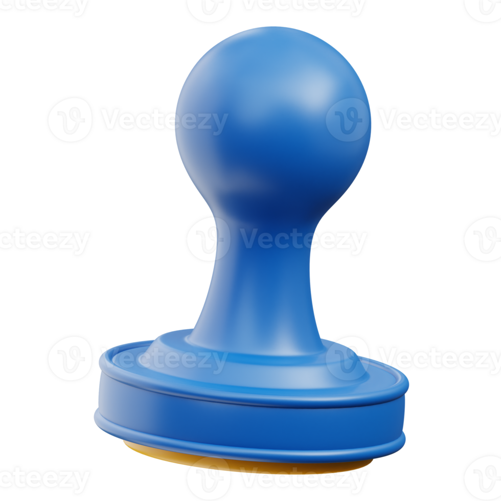 3D Blue Business Approval Stamp Model png