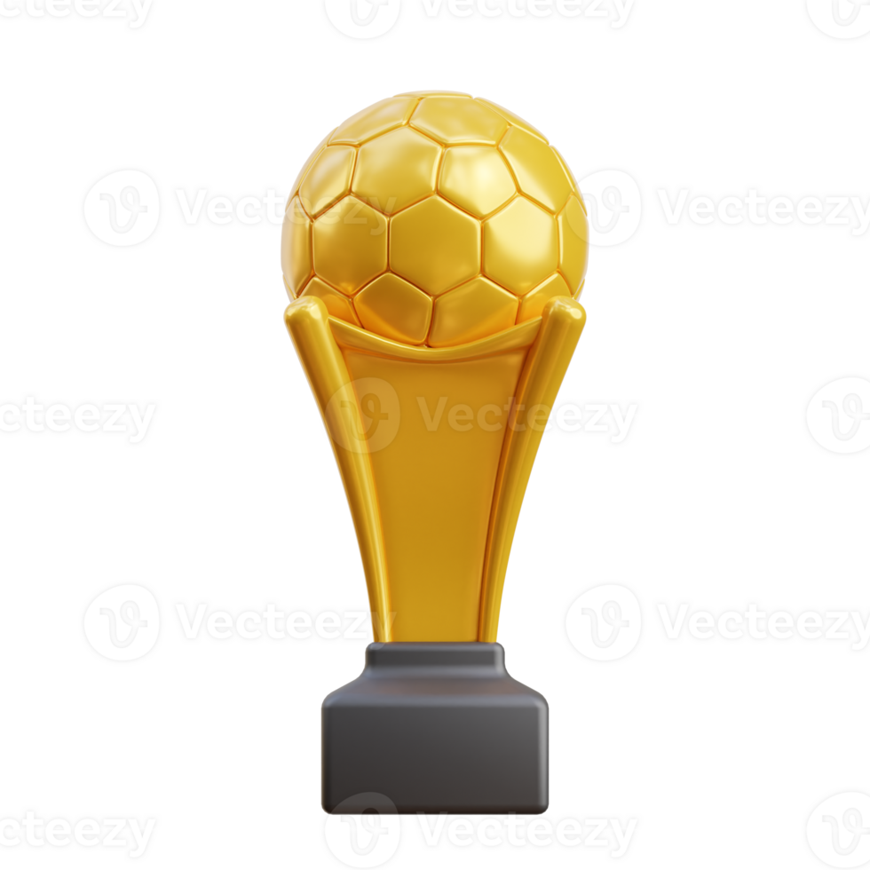 3D Golden Football Trophy United Kingdom Championship png