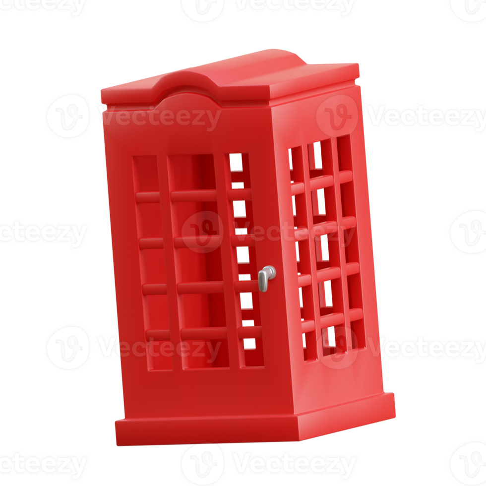 3D British Red Telephone Box Icon png