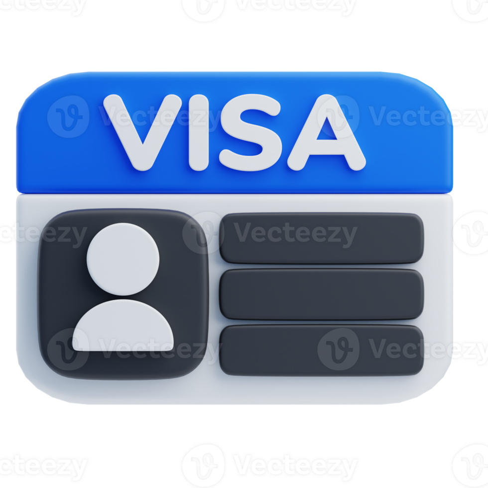 3D Immigration Visa ID Card Icon png